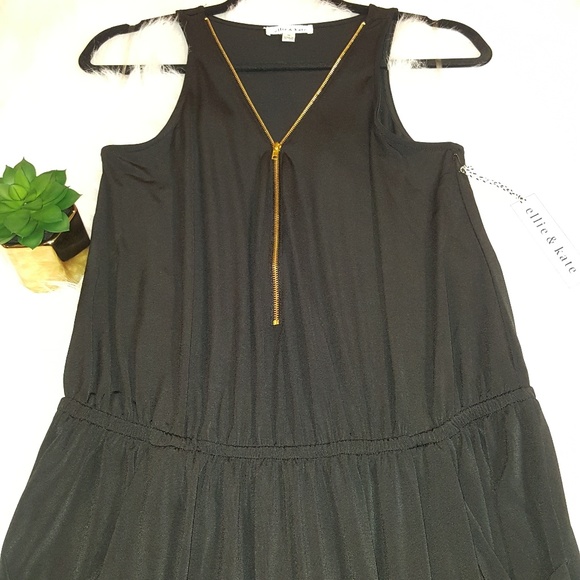 Last 2! Black Front Zipper Jumpsuit - Picture 2 of 3